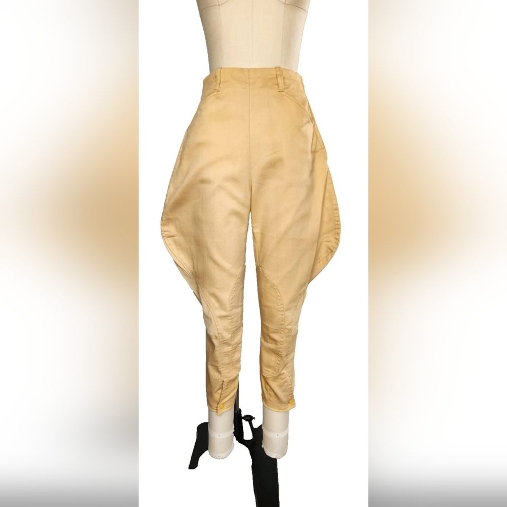 Vintage 50s JODHPURS Riding Beige Pants High Waist Rise by Christenfeld XS - S